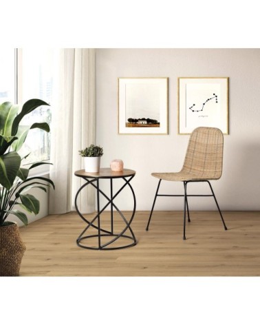 Table basse en métal et bronze