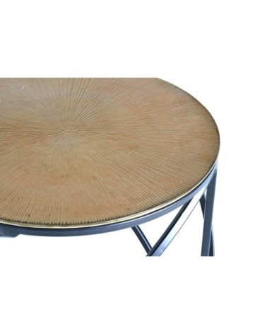 Table basse en métal et bronze
