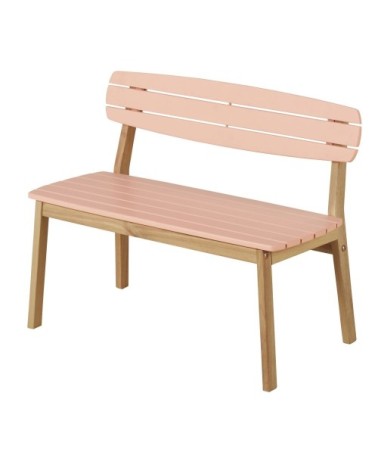 Banc de jardin enfant en bois d'acacia rose