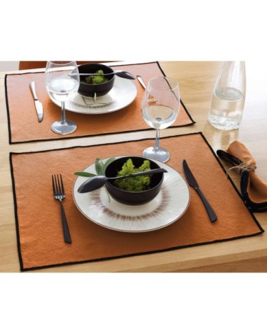 Lot de 4 sets de table rectangulaire 37x50 orange en coton