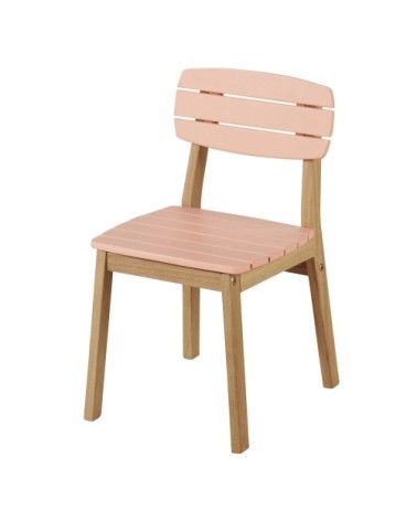 Chaise de jardin enfant en bois d'acacia rose