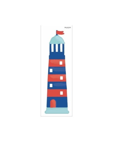 Sticker Mural Phare Marin Bleu Et Rouge