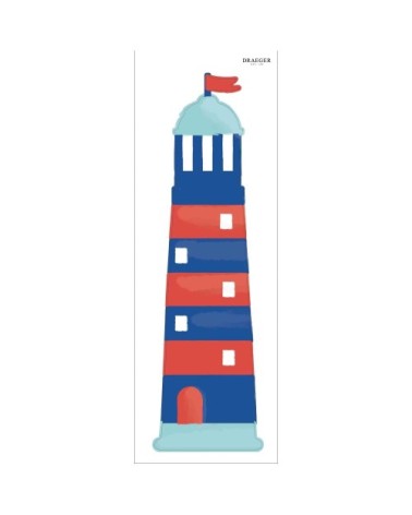 Sticker Mural Phare Marin Bleu Et Rouge