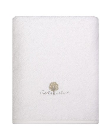 Serviette éponge 50x90 cm Coton bio Blanc