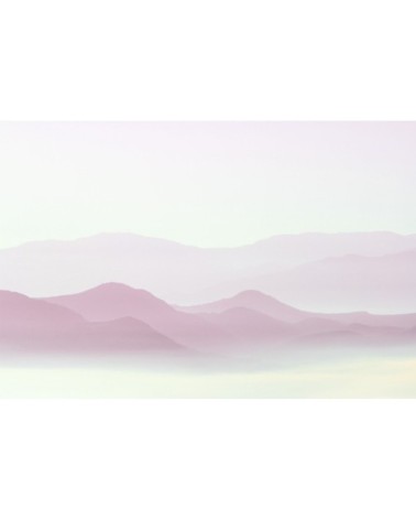 Papier peint panoramique misty mountains 255 x 250  rose