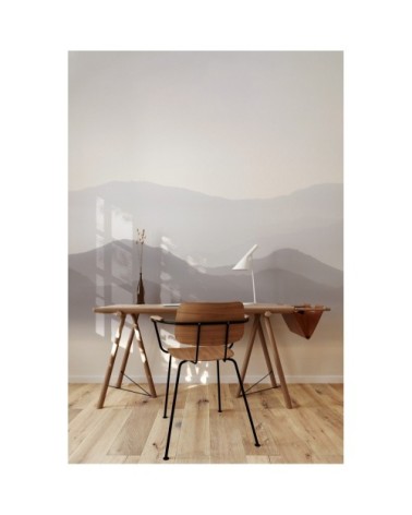 Papier peint panoramique misty mountains 170 x 250  beige