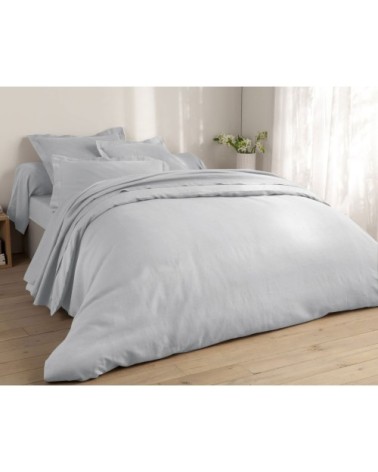 Taie d'oreiller 50x70 gris en lin lavé