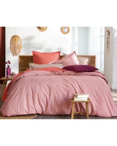 Taie d'oreiller 50x70 rose en coton