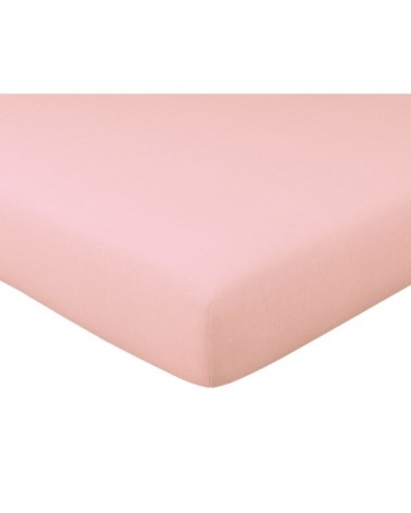 Drap-housse 80x200 rose en coton