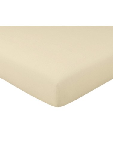 Drap-housse 120x200 beige en coton
