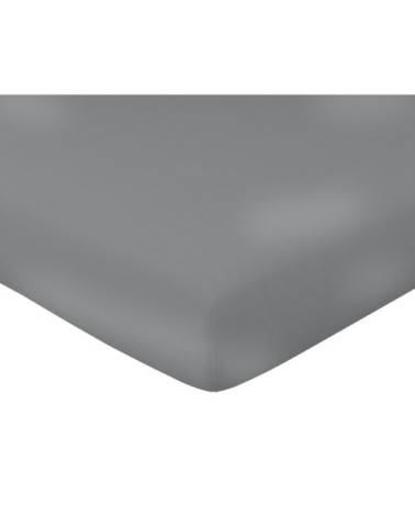 Drap-housse 160x200 gris en coton