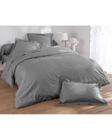 Drap-housse 160x200 gris en coton