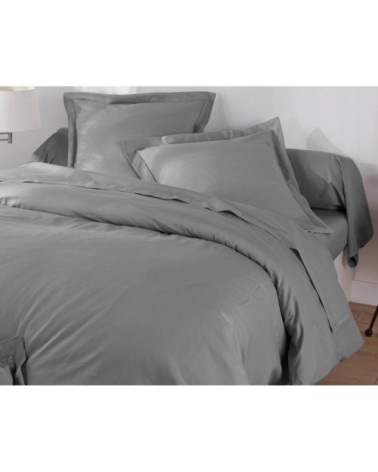 Housse de couette 220x240 gris en coton