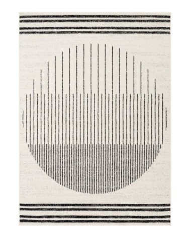 Tapis Scandinave Hygge - Blanc Cassé et Noir - 200x275cm