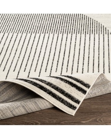 Tapis Scandinave Hygge - Blanc Cassé et Noir - 200x275cm