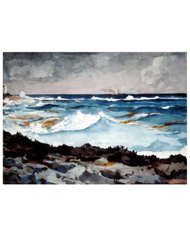 Tableau Le Littoral et le Surf Winslow Homer 80x110cm