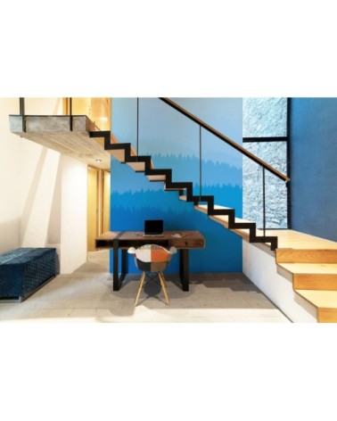 Papier peint panoramique low mountains 340 x 250  bleu