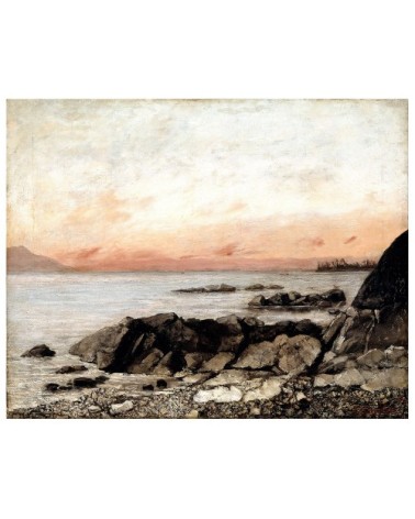 Tableau - Le Coucher Du Soleil. Vevey, Suisse - Gustave Courbet 60x75