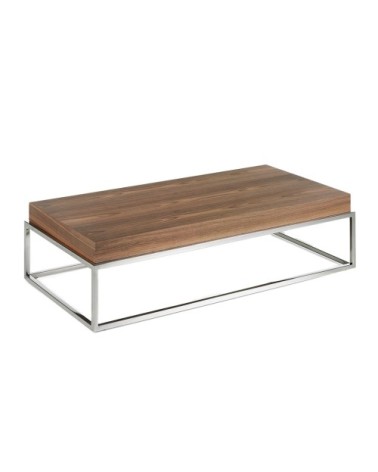 Table basse en noyer et acier