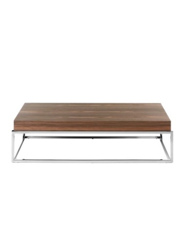 Table basse en noyer et acier