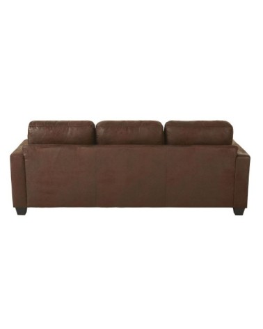 Canapé d'angle gauche 3/4 places en suédine marron