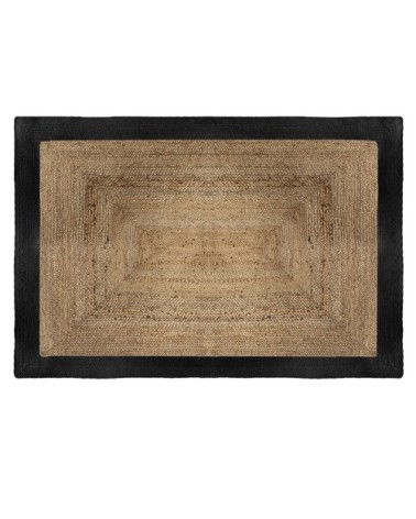 Tapis rectangle en jute noir 120x170cm