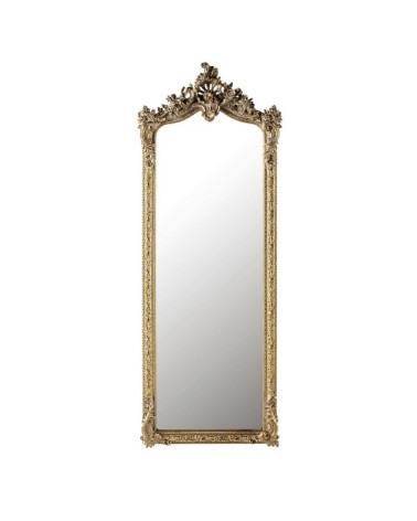 Miroir à moulures en résine dorée 64x168