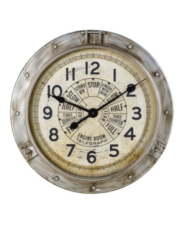 Horloge industrielle en métal effet vieilli D85