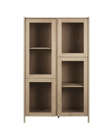 Vitrine 4 portes 4 étagères en bois