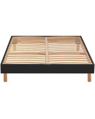 Sommier déco en kit à lattes enduit anthracite 140x190
