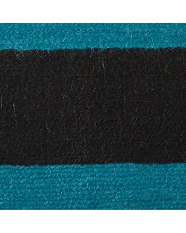 Housse de coussin 28x47 cm Noir et bleu canard en Laine