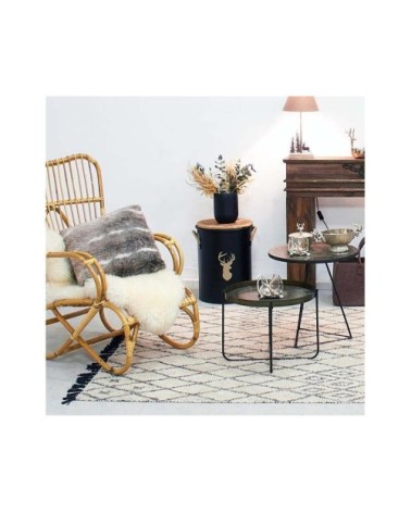 Table ronde métal doré vieilli