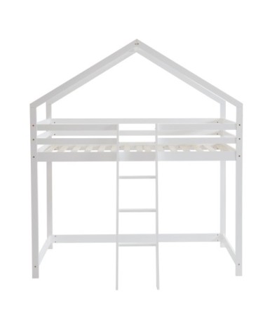 Lit mezzanine   pin blanc  90x190 sommier inclus