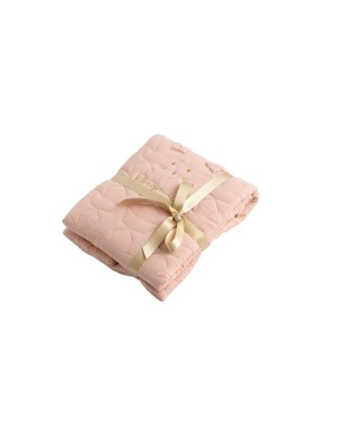 Couvre lit rectangulaire berceau 90x50cm en Coton Rose