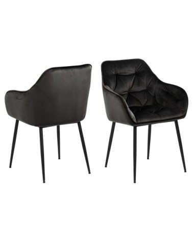 Lot de 2 chaises de salle à manger avec accoudoirs effet