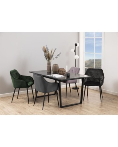 Lot de 2 chaises de salle à manger avec accoudoirs effet