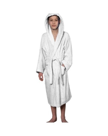 Peignoir de bain enfant à capuche 450 gr/m²  blanc 12/14 ans