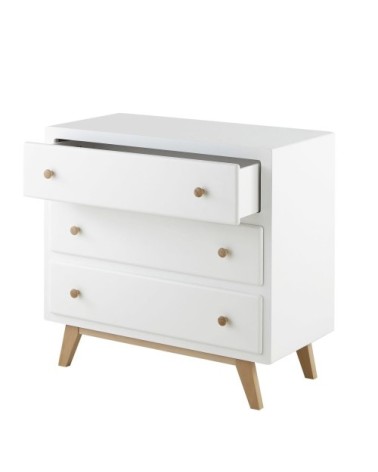 Commode compatible plan à langer 3 tiroirs blanche