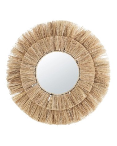 Miroir rond en fibre végétale D110