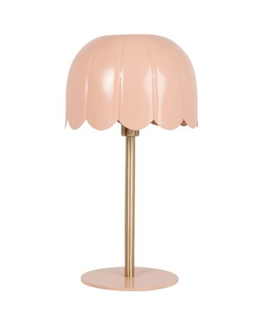 Lampe vintage en métal rose et doré