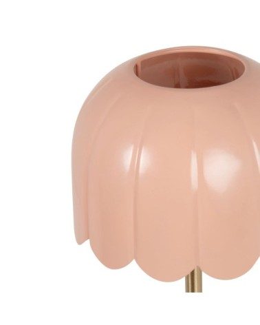 Lampe vintage en métal rose et doré