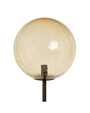 Lampadaire en métal noir et globe en verre H155