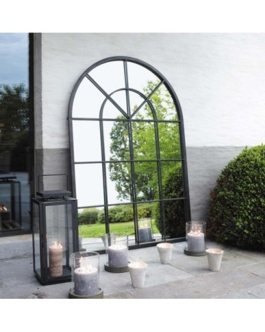 Miroir arche en métal noir 92x135