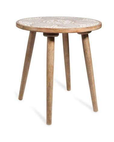 Bout de canapé en manguier sculpté