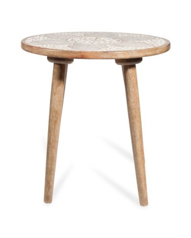 Bout de canapé en manguier sculpté