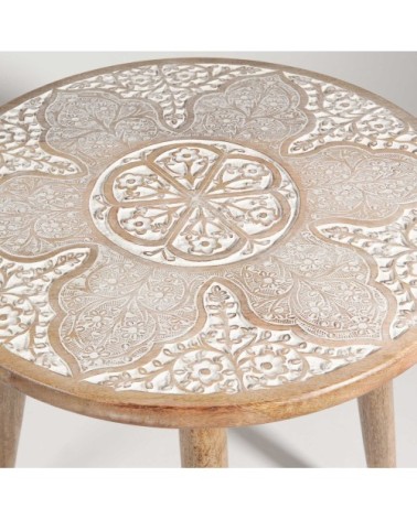 Bout de canapé en manguier sculpté