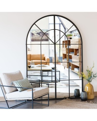 Miroir arche en métal noir 137x200