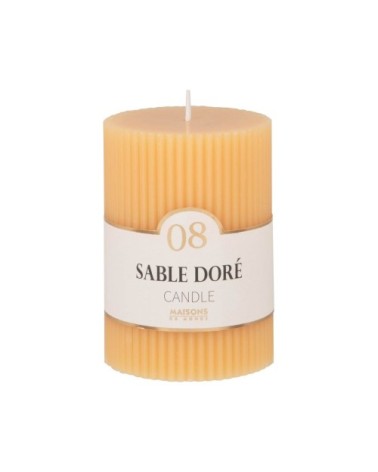 Bougie striée parfumée jaune H10, 340g