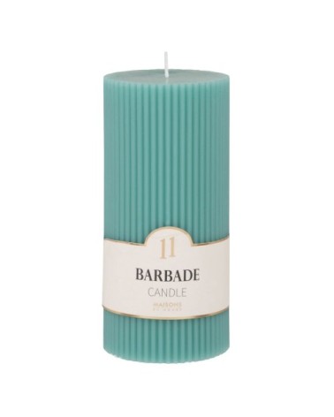 Bougie striée parfumée turquoise H15, 500g