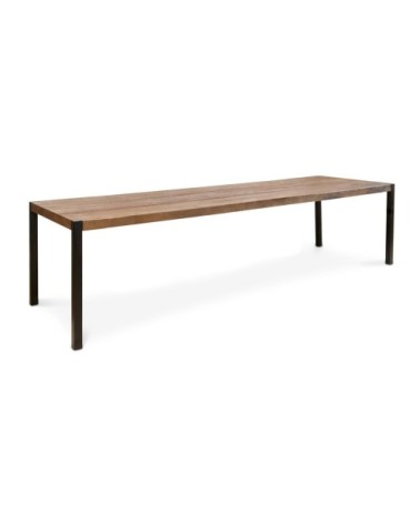 Grande table de repas en bois marron